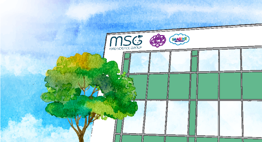 MSG Headquarters Image with Imagine Arts Academy and Mad Science Logo Update - Journey with Left Text